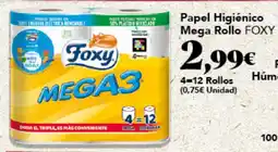 Gadis Foxy papel higiénico mega rollo oferta