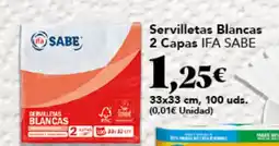 Gadis Ifa Sabe Servilletas Blancas 2 Capas oferta