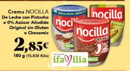 Gadis nocilla crema de leche con pistacho o 0% azúcar añadido original sin gluten o chocomix oferta