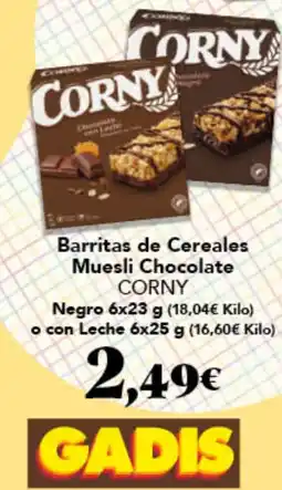 Gadis Corny barritas de cereales muesli chocolate oferta