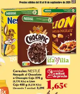 Gadis Nestlé Cereales Nesquik al Chocolate o Chocapic o Lion oferta