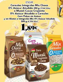 Gadis Esgir cereales integrales mix color 0% azucar anadido o muesli cacao crujiente oferta