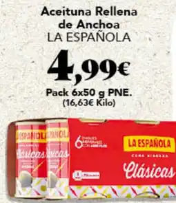 Gadis La Española aceituna rellena de anchoa oferta
