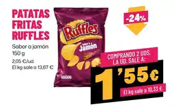 AhorraMas Ruffles patatas fritas sabor a jamón oferta