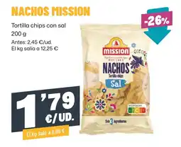 AhorraMas mission nachos tortilla chips sal oferta