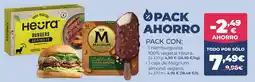 La Sirena Heura burgers originales pack con 1 hamburguesa 100% vegetal y 1 caja de magnum almond vegano oferta