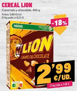 AhorraMas Cereal lion caramelo y chocolate oferta