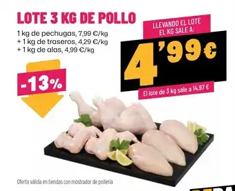 AhorraMas lote 3 kg de pollo oferta
