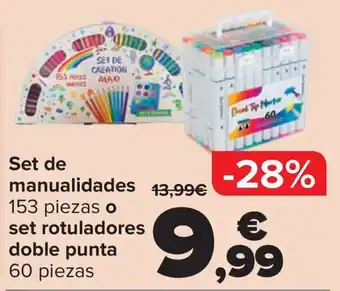 Set de manualidades o set rotuladores doble punta