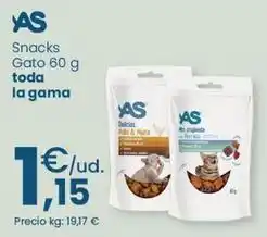 Clarel As - snacks gato 60 g oferta
