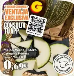 Gadis España - melon verde entero oferta