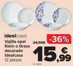 Carrefour idealcasa vajilla opal klein o grass decorado oferta