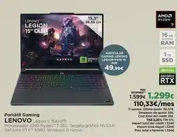 El Corte Inglés Lenovo - portátil gaming oferta