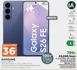 El Corte Inglés Samsung - galaxy s26 fe oferta
