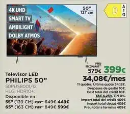El Corte Inglés Philips - televisor led 50 oferta