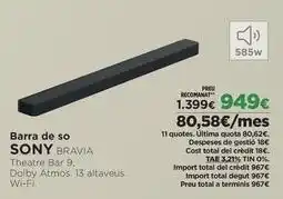 El Corte Inglés Sony - barra de so oferta
