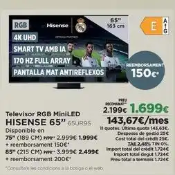 El Corte Inglés Hisense - televisor rgb miniled oferta