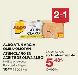 El Corte Inglés Albo - atun argia oliba-oliotan atún claro en aceite de oliva oferta