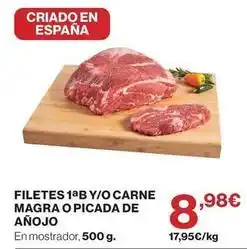 El Corte Inglés Filetes 1ab y/o carne magra o picada de añojo oferta