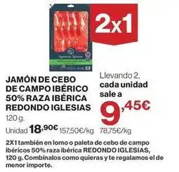 Redondo iglesias - jamón de cebo de campo ibérico 50% raza ibérica