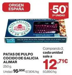 El Corte Inglés Alimar - patas de pulpo cocido de galicia oferta