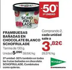 El Corte Inglés Blanco - frambuesas banadas en chocolate oferta
