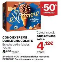 El Corte Inglés Nestlé - cono extreme doble chocolate oferta