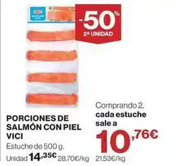 El Corte Inglés Vici - porciones de salmon con piel oferta
