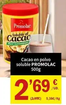 SPAR Promolac - cacao en polvo soluble oferta