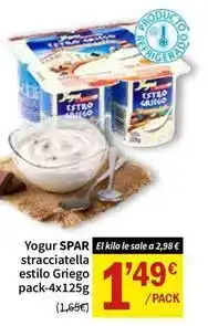 SPAR Spar - yogur stracciatella estilo griego pack-4 oferta