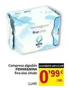 SPAR Compresa algodón fina alas oferta