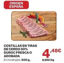 Supercor Origen - costillas en tiras de cerdo 50% duroc fresca o adobada oferta