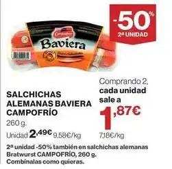Supercor Campofrío - salchichas alemanas baviera oferta