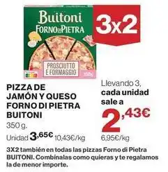 Supercor Buitoni - pizza de jamon y queso forno di pietra oferta
