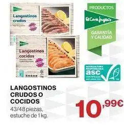Supercor Langostinos crudos o cocidos oferta