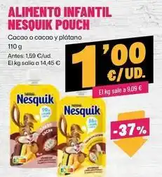 AhorraMas Nestlé - alimento infantil nesquik pouch oferta