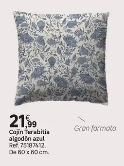Leroy Merlin Cojín terabitia algodon azul oferta