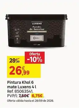 Leroy Merlin Luxens - pintura khol 6 mate 4 l oferta