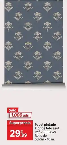 Leroy Merlin Solo - papel pintado flor de tota azul oferta