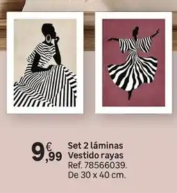 Leroy Merlin Set 2 laminas vestido rayas oferta