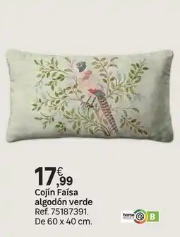 Leroy Merlin Home - cojín faisa algodón verde oferta