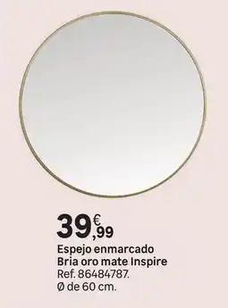 Leroy Merlin Oro - espejo enmarcado bria mate inspire oferta