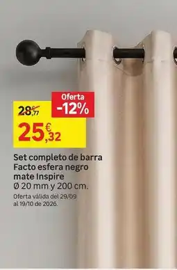 Leroy Merlin Set completo de barra facto esfera negro mate inspire oferta