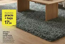 Leroy Merlin Shaggy - alfombra snaggy garne verde oferta