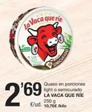 SPAR Fragadis La vaca que ríe - queso en porciones light o semicurado oferta