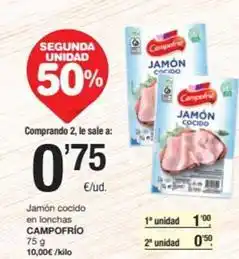 SPAR Fragadis Campofrío - jamón cocido en lonchas oferta