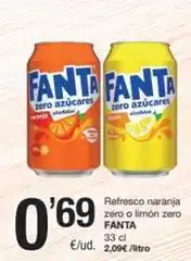 SPAR Fragadis Fanta - refresco naranja zero o limon zero oferta