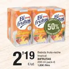 SPAR Fragadis Bifrutas - bebida fruta+leche tropical oferta