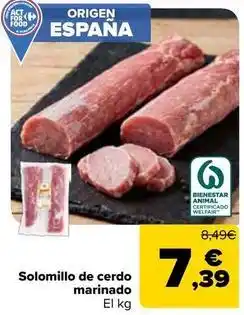 Carrefour Solomillo de cerdo marinado oferta
