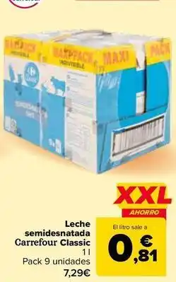 Carrefour Carrefour - leche semidesnatada classic oferta
